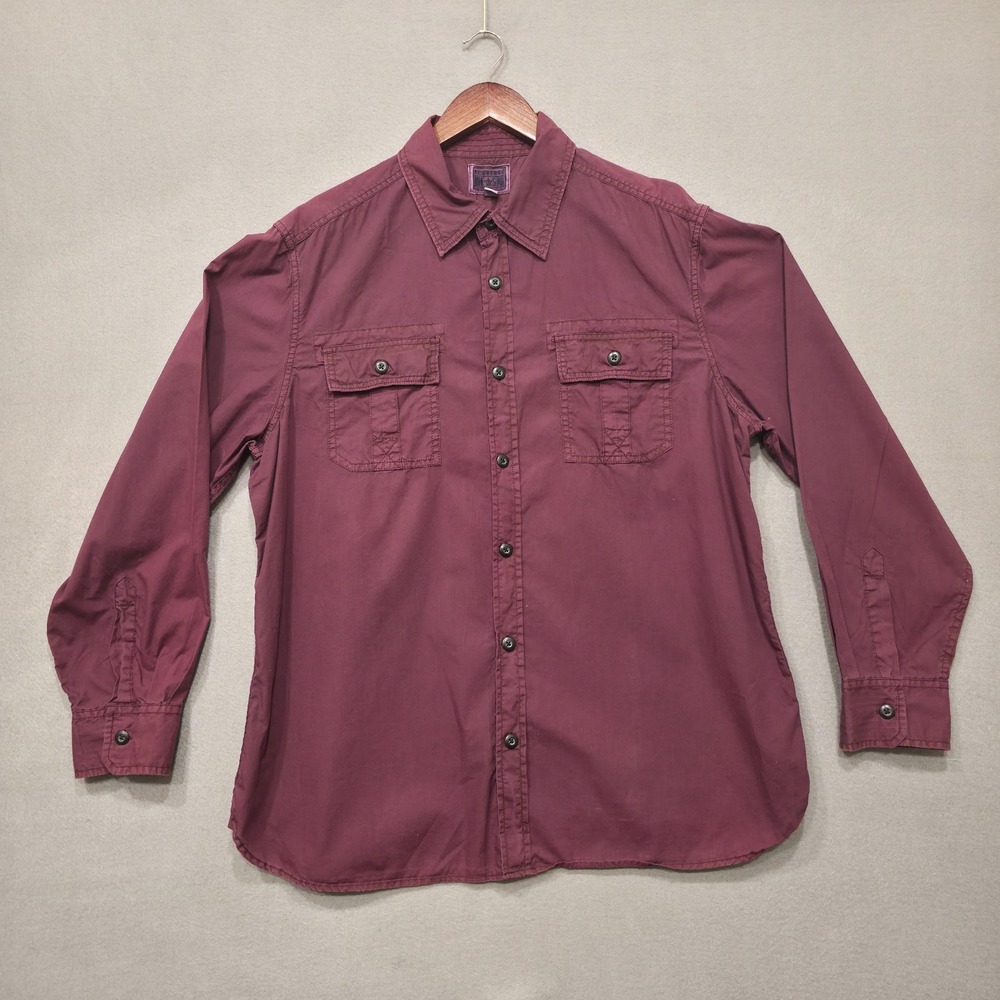Converse One Star Men's Purple Long Sleeve Button Up Shirt Size Xl